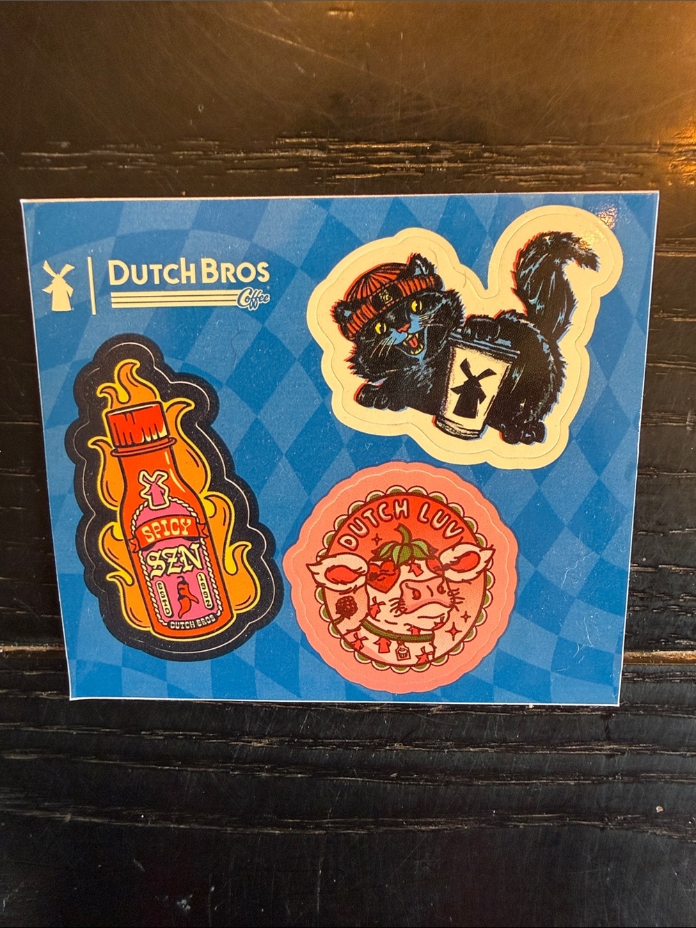 Dutch Bros Sticker Set - Blue, Pink, Black, Orange